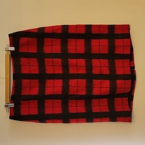 CLOSET CLEAROUT $10 | Talbots | Red and Black Wool Pencil Skirt | Size 12